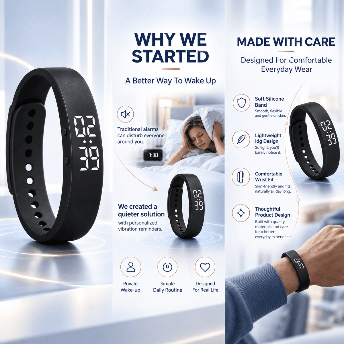 Vitalis Silent Vibrating Alarm Band