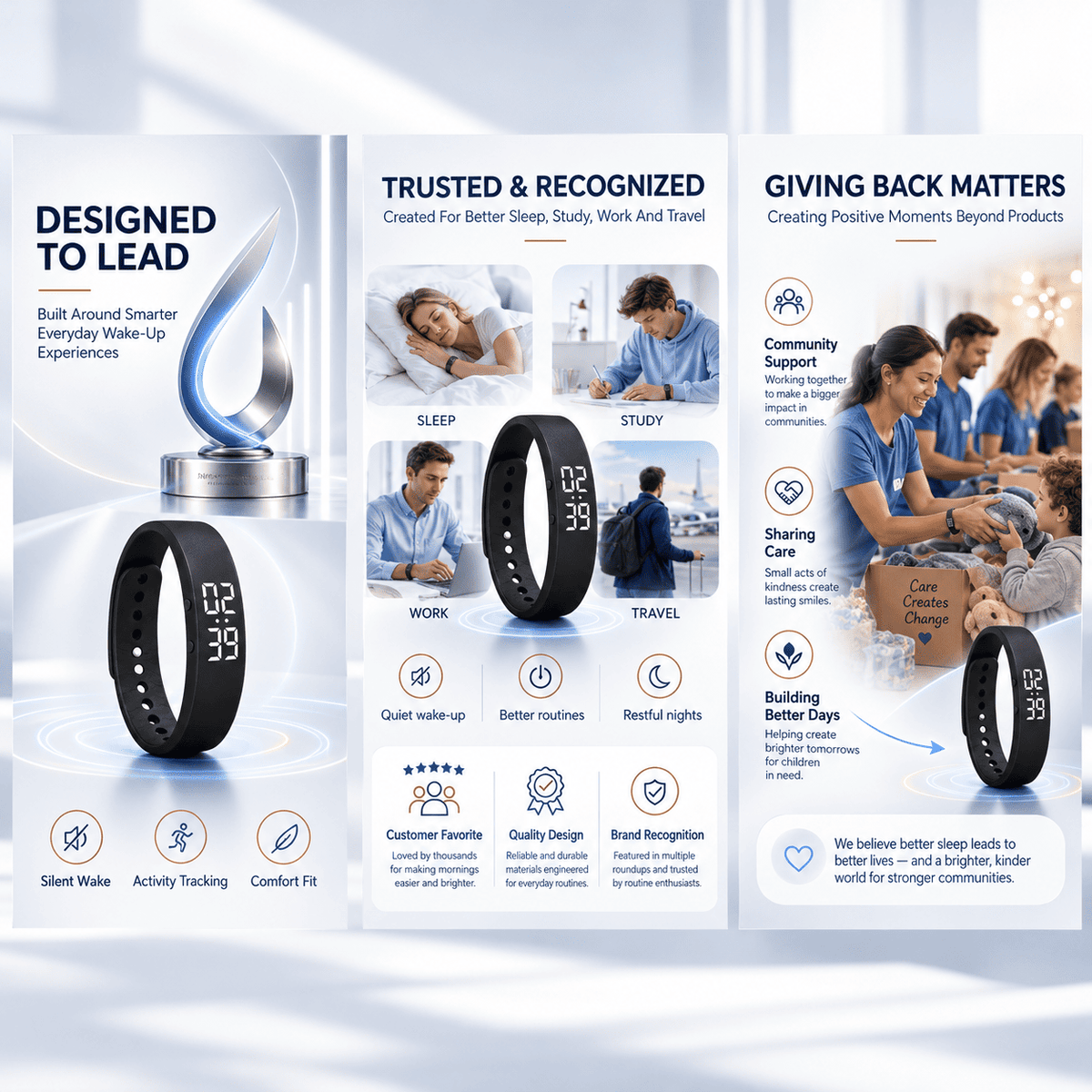 Vitalis Silent Vibrating Alarm Band