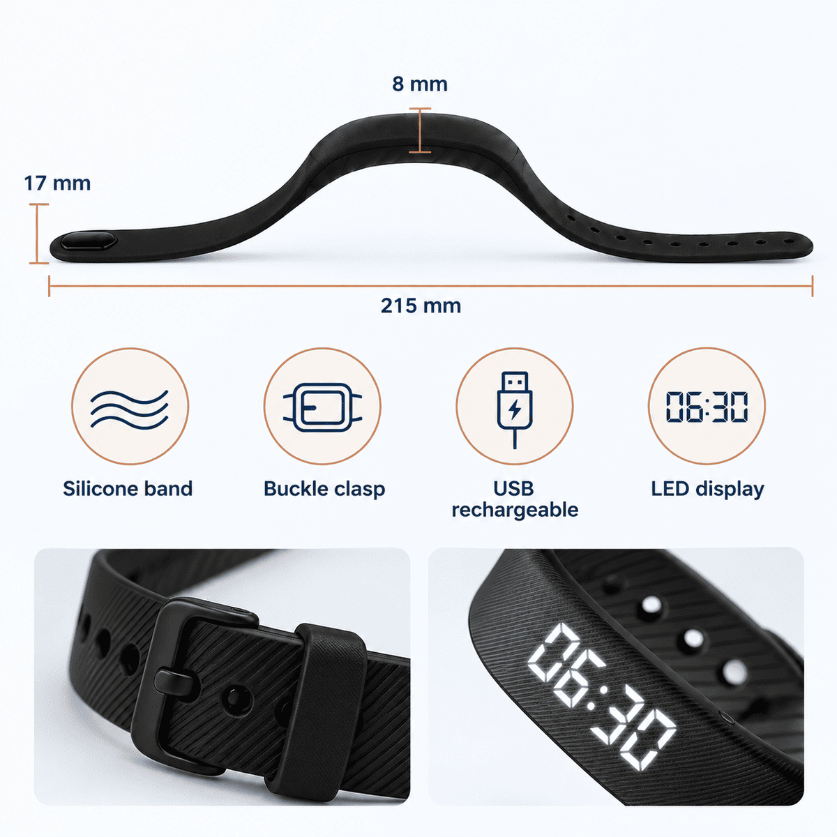 Vitalis Silent Vibrating Alarm Band